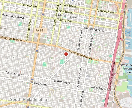 Map showing South Philly Barbacoa